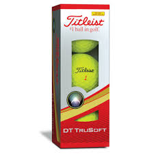 Yellow Titleist DT Trusoft Golf Balls